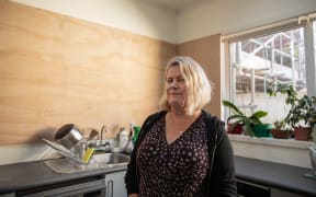 Gillian Parnham's house in the Wellington suburb of Northland, near the Botanical Gardens, was hit by a landslide during heavy rain.
