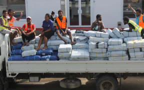 Red cross supplies and volunteers