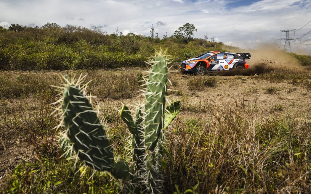 16 Adrien FOURMAUX, Alexandre CORIA, Hyundai I20 Rally1, action during the 2025 Safari Rally Kenya, 3rd round of the 2025 WRC World Rally Car Championship, from March 20 to 23, 2025 at Nairobi, Kenya - Photo Nikos Katikis / DPPI (Photo by Nikos Katikis / Nikos Katikis / DPPI via AFP)