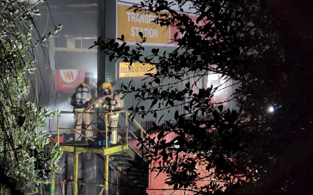 Fire at North Shore Refuse Transfer Station on 29 November 2023.