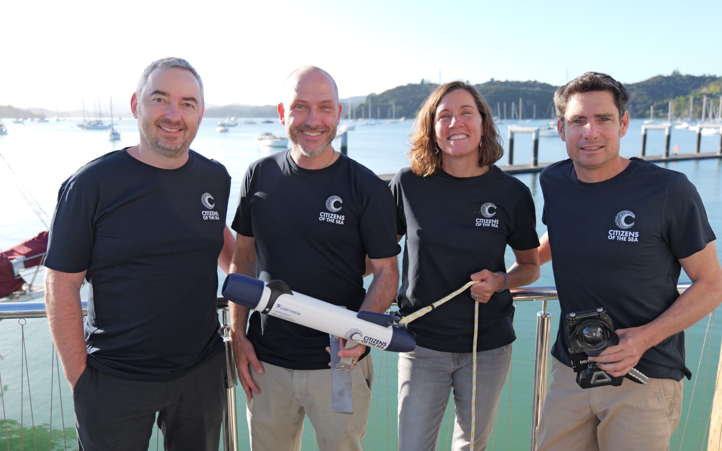 New Zealand Geographic and the Cawthron Institute have launched Citizens of the Sea, which aims to map the health and biodiversity of the Pacific at a larger scale than before. 
 Evgeny Glazov of Illumina Dr Xavier Pochon of Cawthron Institute Erin Bomati of Citizens of the Sea and James Frankham of New Zealand Geographic.