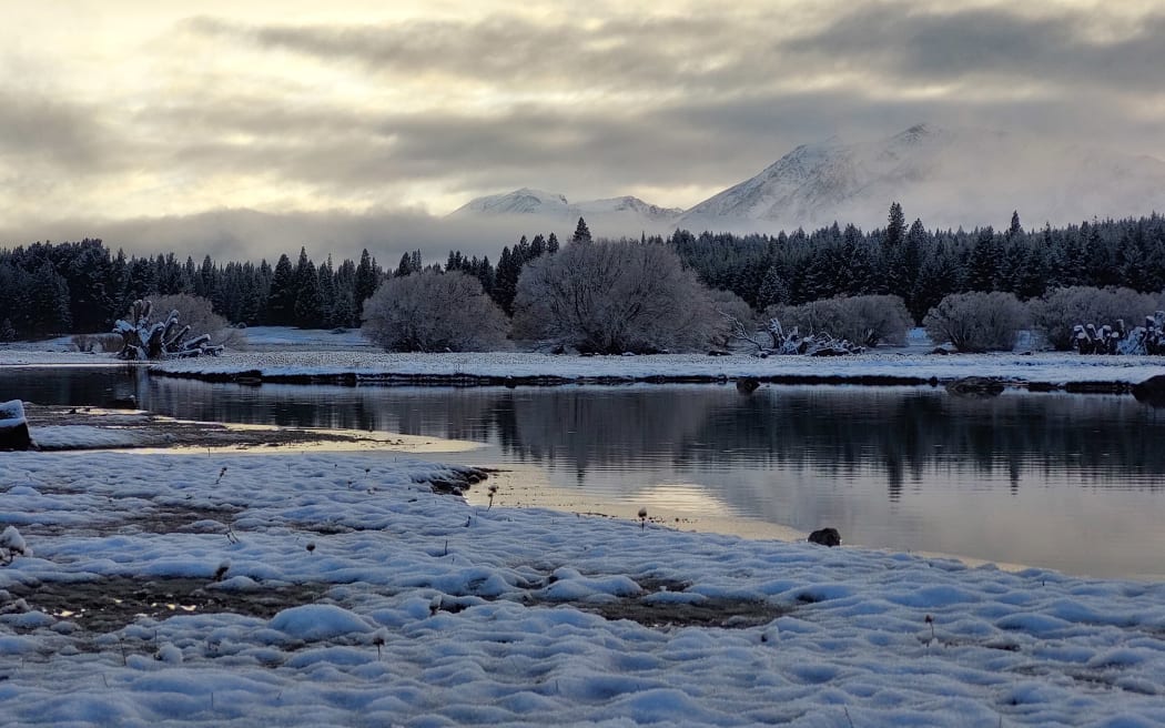 A cold start to the day in Tekapo after an overnight dump of snow in south Canterbury on 19 May, 2024.
