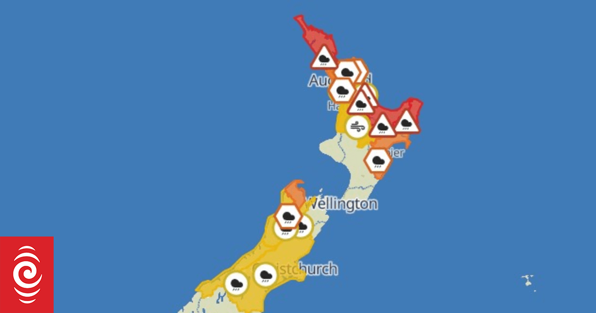 Latest MetService weather warnings and watches