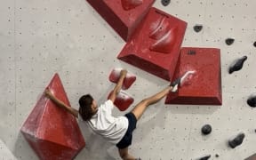 Celine Dam has been bouldering for about three years.