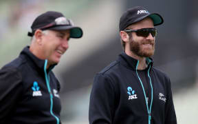 Kane Williamson (right) and coach Gary Stead
