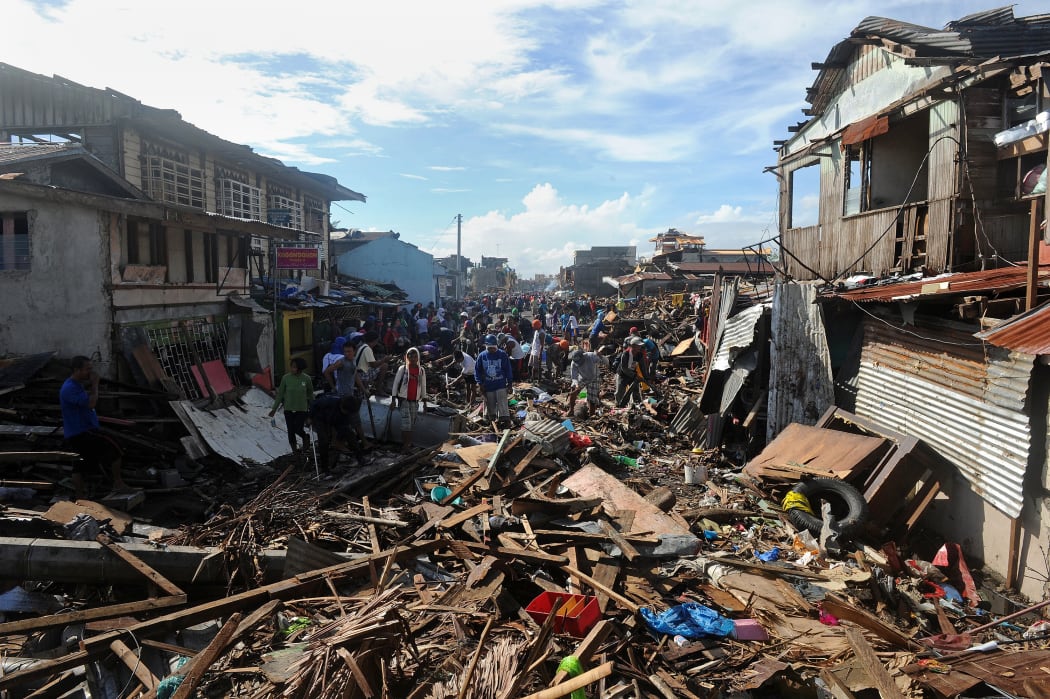 The city of Tacloban in Leyte province was badly hit.