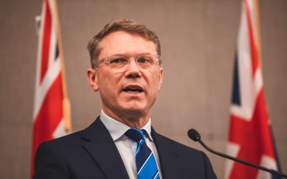 National's finance spokesperson Paul Goldsmith at the announcement of the party's economic and tax policy.