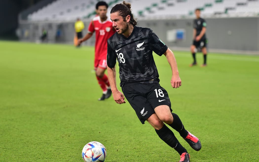 Marco Rojas in action during New Zealand All Whites v Oman International Friendly Match at Education City Stadium, Qatar on Thursday 9 June 2022.
 © Photo: Tom Kirkwood/www.photosport.nz