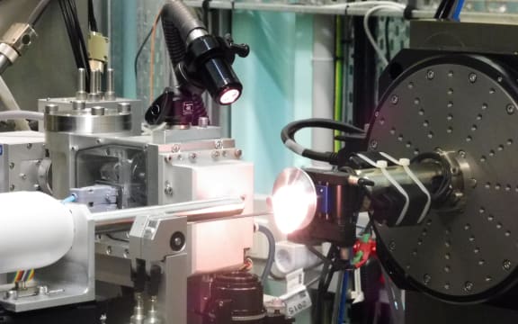 As electrons fly around the synchrotron ring at almost the speed of light, they are deflected by magnets and exit at beam lights, where scientists use the light source to probe their samples.