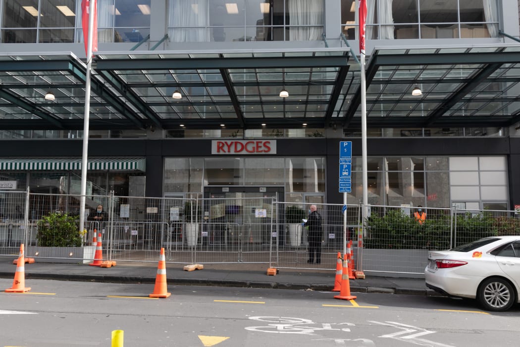 The Rydges Hotel, which is being used as a managed isolation facility, in Auckland.
