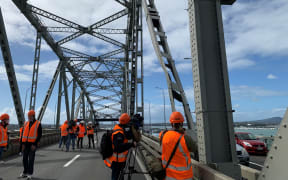 Damaged beam on the Auckland Harbour Bridge.