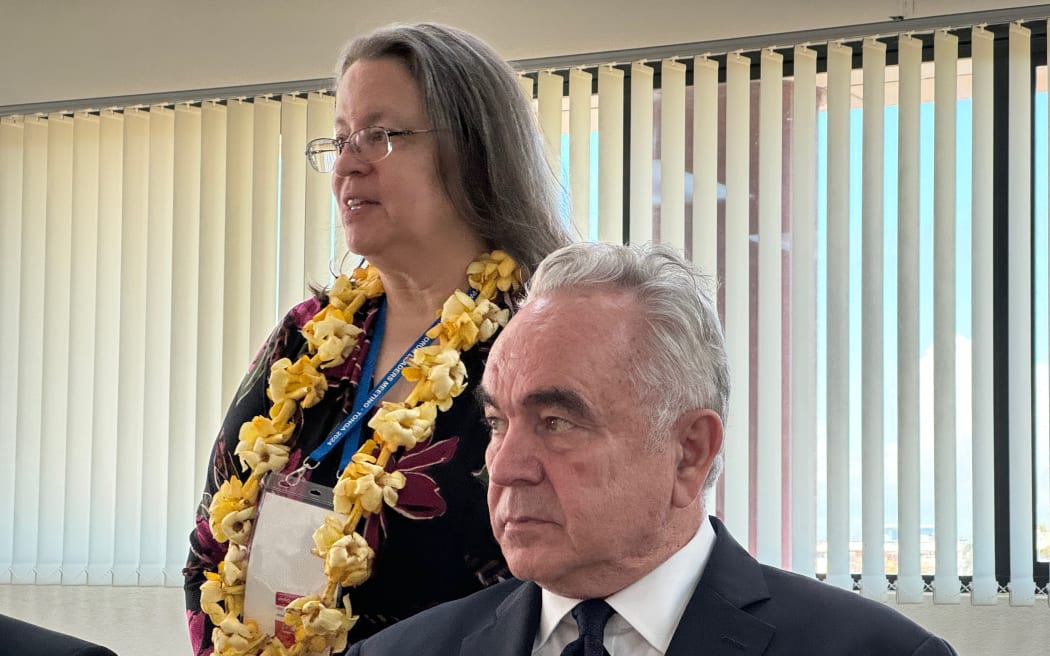 US deputy Secretary of State Kurt Campbell takes questions from the media in Tonga.