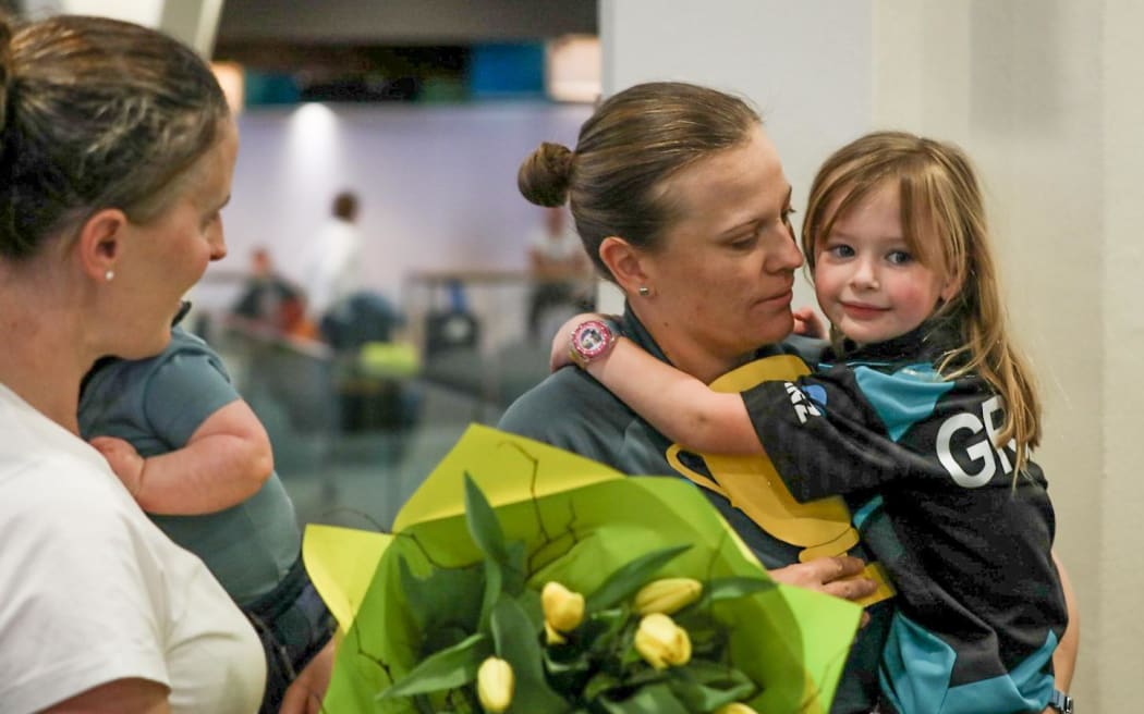 The White Ferns arrive home in Christchurch after lifting the T20 World Cup in Dubai.