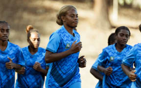 Solomon Islands team training in Canberra ahead of the PacificAus Sports Four Nations Tournament . Photo: Tiff Williams/Football Australia