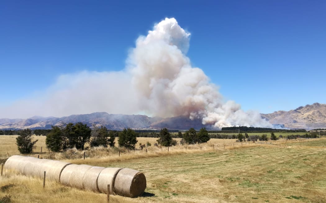 The fire which William Carter said is just past the Hanmer turnoff heading west.