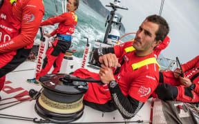 Blair Tuke onboard Mapfre in the Volvo Ocean Race.