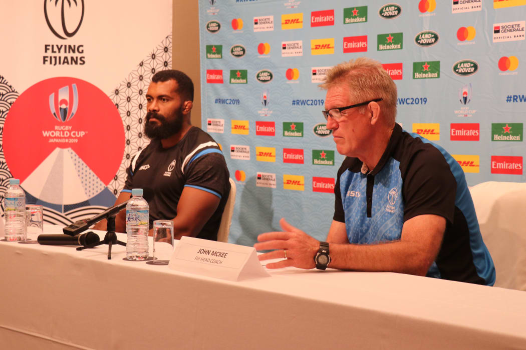Fiji captain Dominiko Waqaniburotua and coach John McKee.
