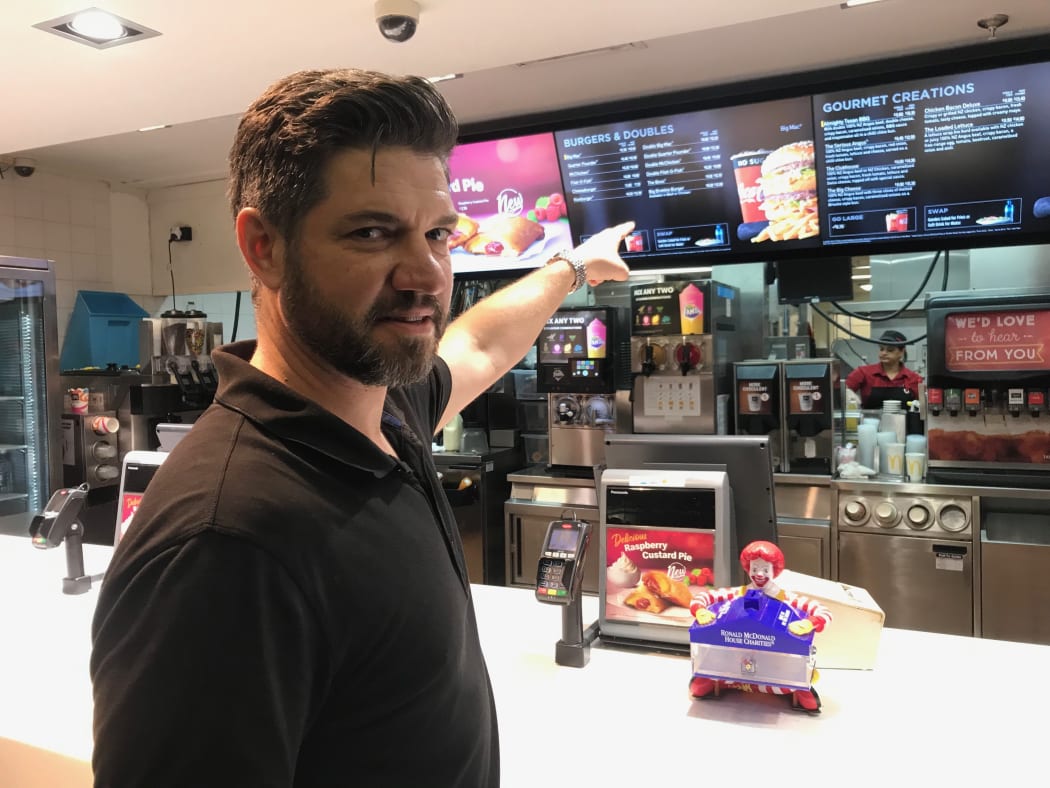 Jarrod Kerr, Kiwibank chief economist, at McDonald's Queen St