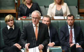 Australian Prime Minister Malcolm Turnbull delivers a statement on national security in the House of Representatives at Parliament House in Canberra, Tuesday, Nov. 24, 2015.