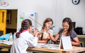 Girls at an engineering camp