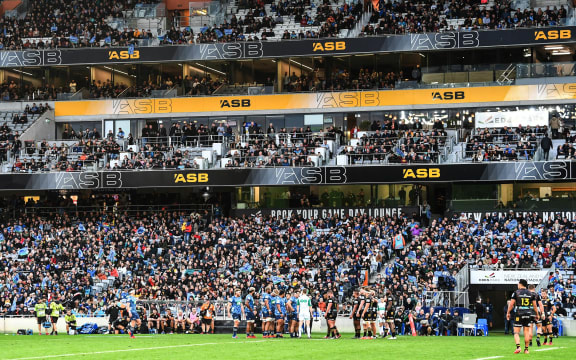 Fans and supporters.
Blues v Chiefs, Super Rugby Aotearoa. Eden Park, Auckland,2020.