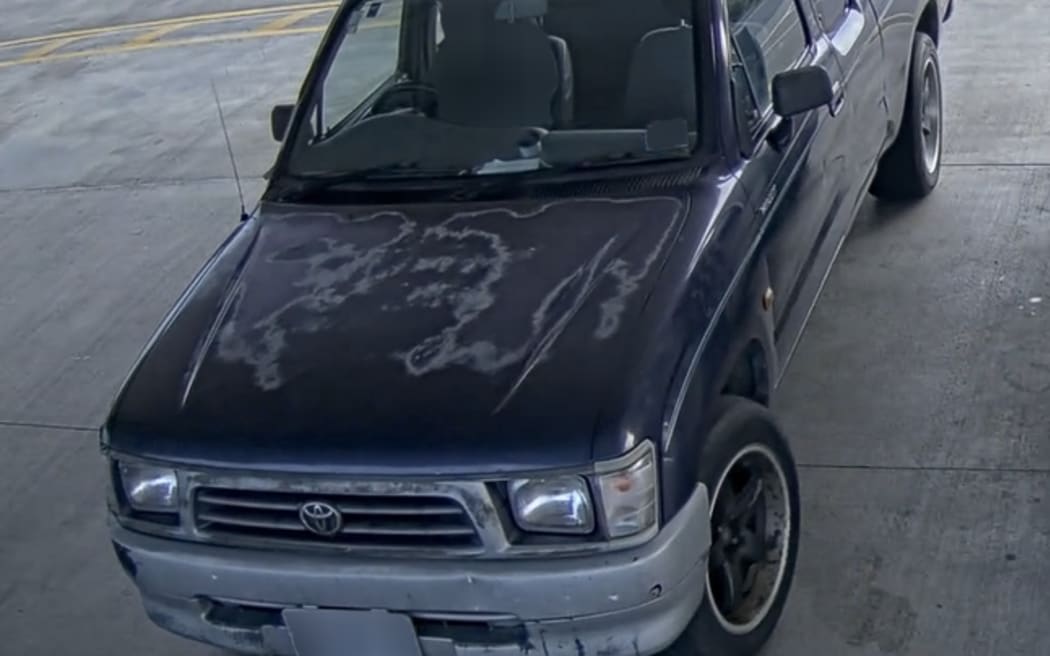 Pictured is the Toyota Hilux which police believe was used in the fatal shooting Korrey Whyman, 28, in Mourea, near Rotorua, September, 2022.