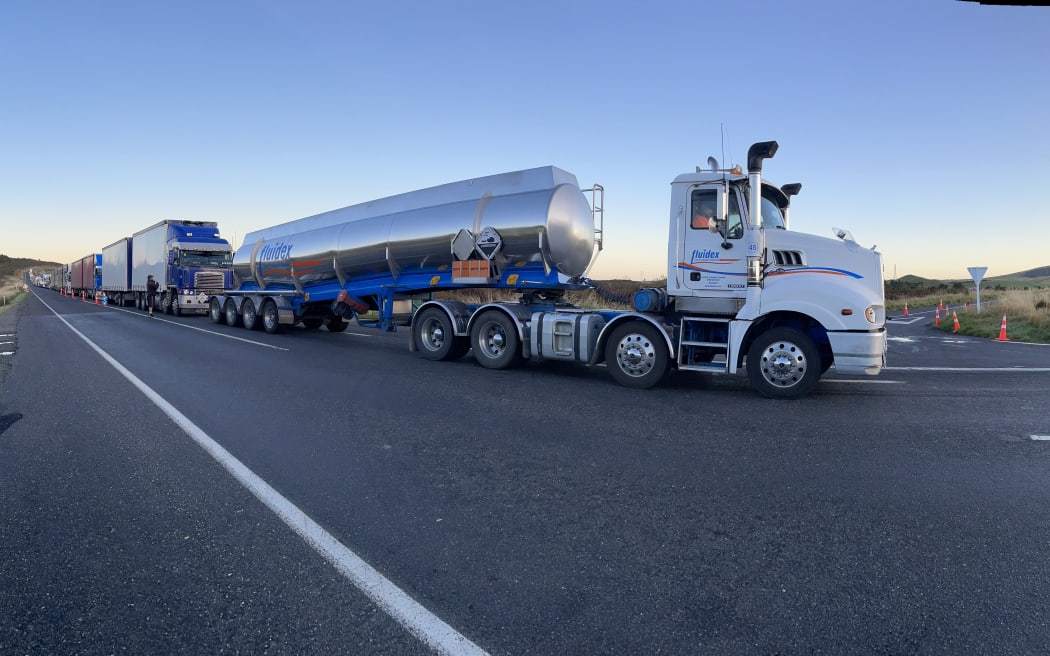 About 30 heavy vehicles were some of the first to travel State Highway 5 between Taupō and Napier since Cyclone Gabrielle damaged the route.