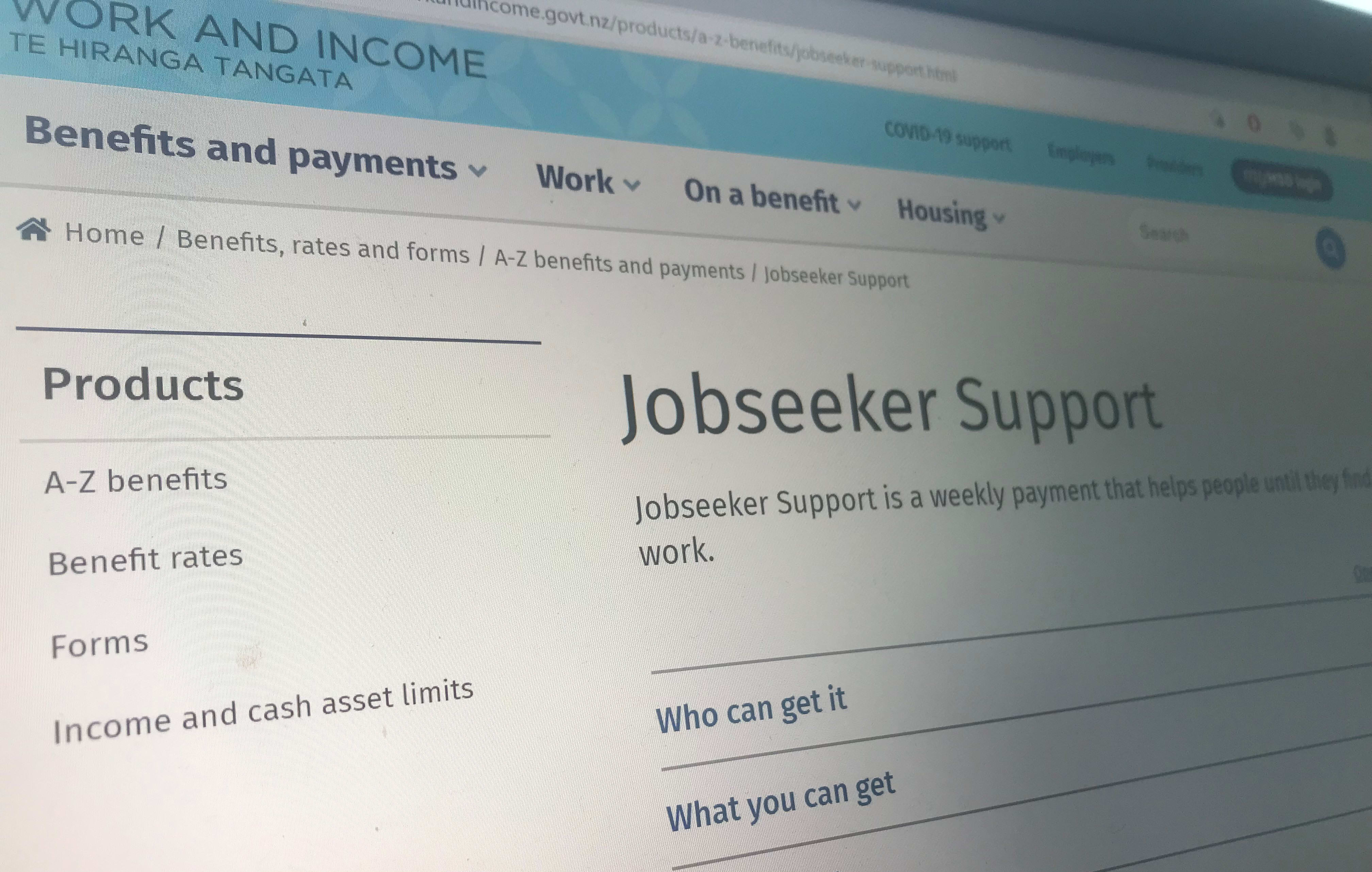 Jobseeker support. Benefit. Beneficiaries. Work and Income.