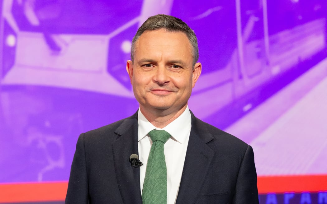 Green Party co-leader James Shaw during the TVNZ multi-leaders debate on 5 October 2023.