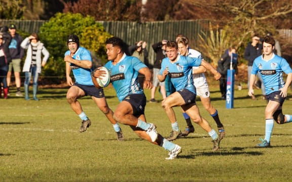 Siua Maile runs the ball up for his Shirley club in Christchurch