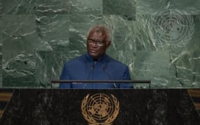 Manasseh Sogavare, Prime Minister of Solomon Islands, addresses the general debate of the General Assembly’s seventy-seventh session.