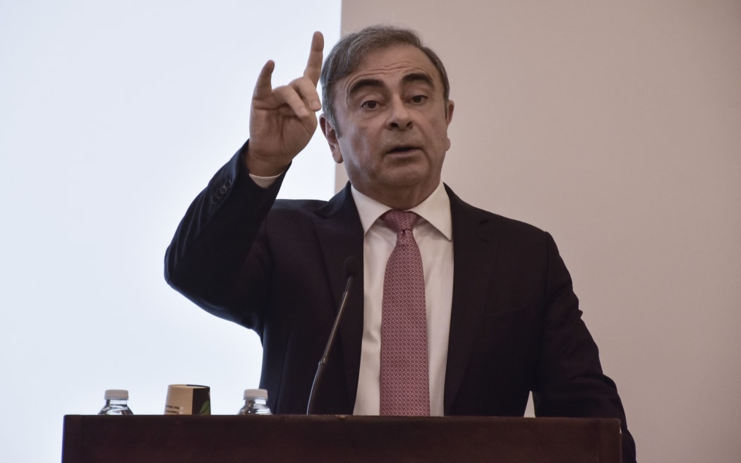 Former chairman of Nissan, Carlos Ghosn speaks during a press conference in Beirut, Lebanon on 8 January, 2020.