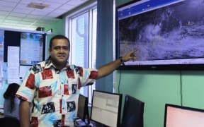 Misaeli Funaki during media briefing at Nadi Weather Office.