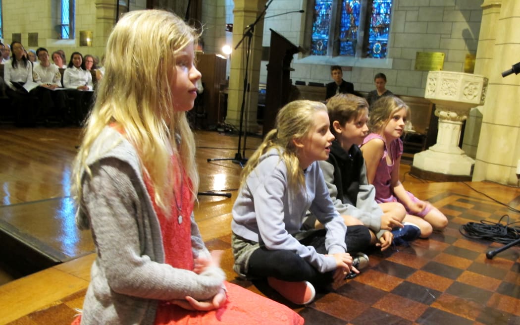 Children in the service at St Luke's Church, Remuera, Auckland.