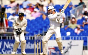 Martin Crowe elegantly cuts against Australia in the 1992/93 series.