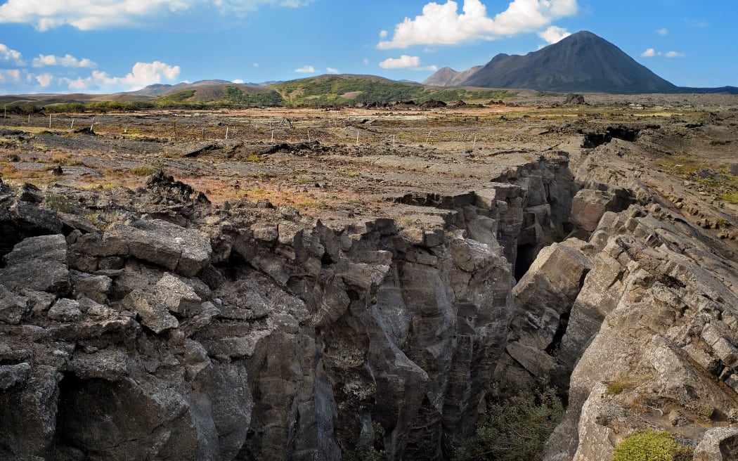 Rift in tectonic plates in Myvatn District, Iceland