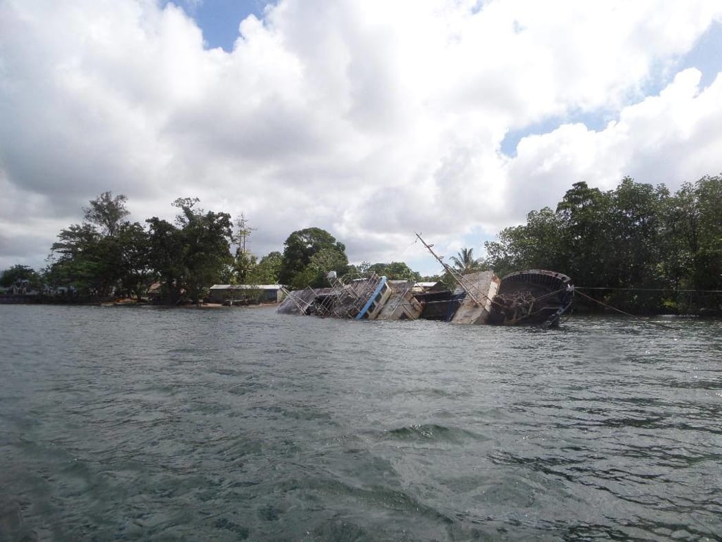 The boat off Makira Island