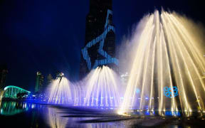 Dubai Expo 2020 logo launch event at the Dubai Fountain on March 27, 2016.