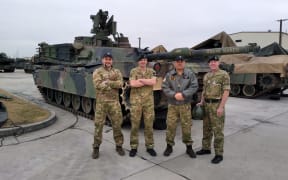 Wing Commander Dion Peat (centre right)