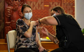 Prime Minister Jacinda Ardern is vaccinated with Pfizer