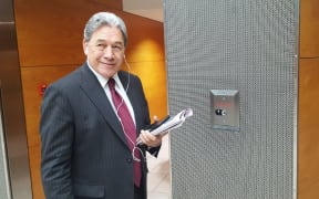 Winston Peters at Parliament before starting his day of meetings.