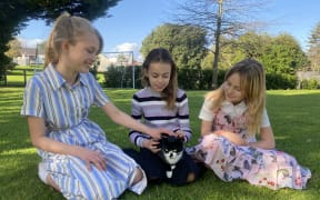 Marita, Jessica and Elizabeth reunited with Rio the tuxedo cat who was stuck in a palm tree for the past two plus weeks.