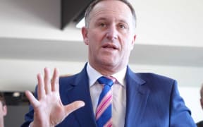 John Key campaigning in Dunedin today.