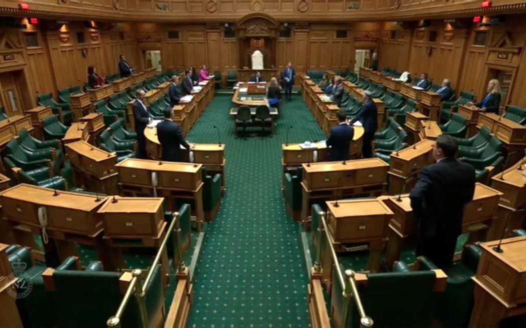 A few MPs from all five parties in the chamber as the country moves to Covide-19 alert level 4