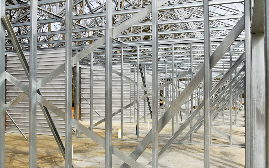 Steel Framing of a New Commercial Building.