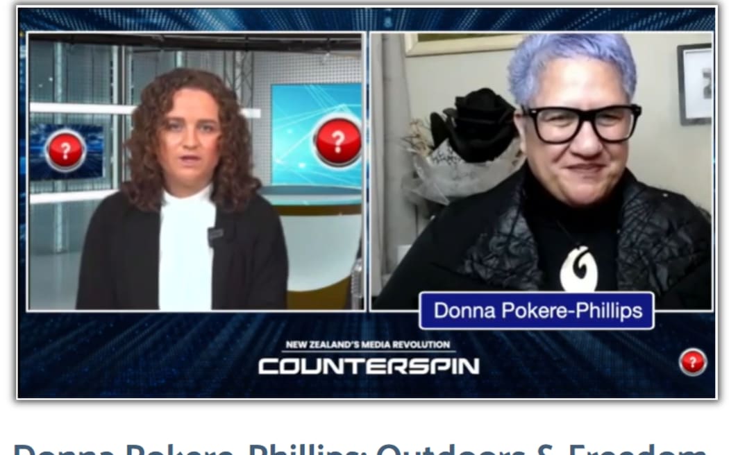 Hamilton City mayoral candidate Donna Pokere-Phillips (R) has been interviewed on Counterspin Media, a far-right conspiracy theorist website that promotes anti-vax messages.