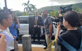 Assange arrived at the US District Court in Siapan around 7.40am local time with his lawyer Richard Miller to plead guilty.