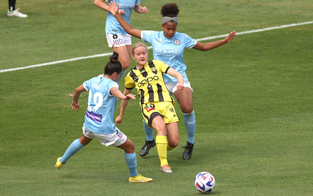 Phoenix's Paige Satchell in action against Melbourne City.