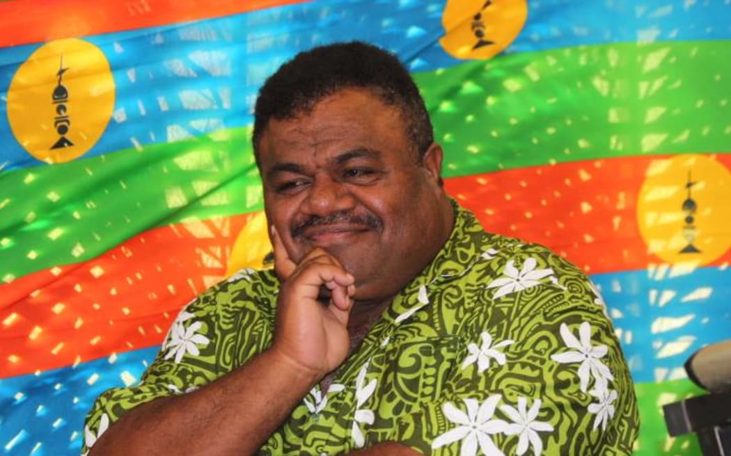 Pierre Chanel Tutugoro at party rally.