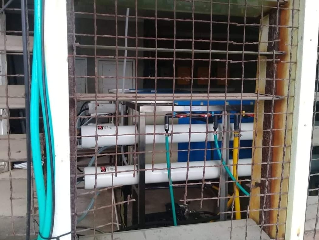 Part of the first new desalination unit now in operation in Banaba